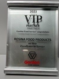Rosina is awarded the Gordon Food Service North American VIP Frontline Award