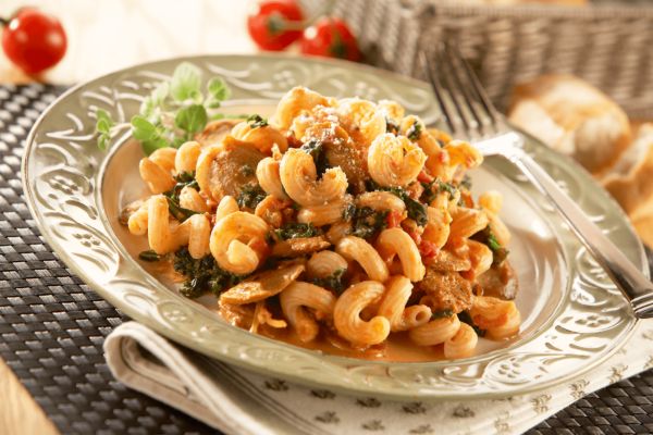 cavatappi with sausage and