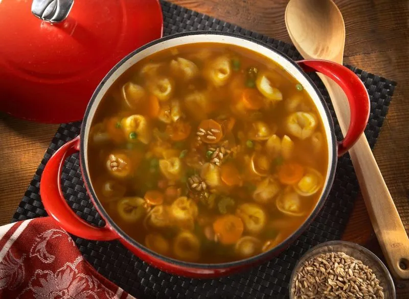 Celentano Cheese Tortellini Vegetable Farro Soup