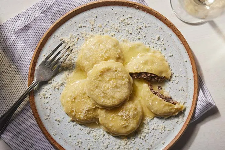 Portobello Mushroom Ravioli Butter Parmigiano Reggiano