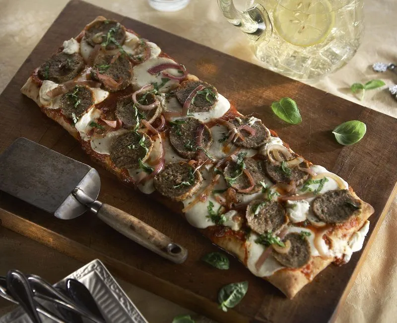 Turkey Meatball Flatbread with Ricotta