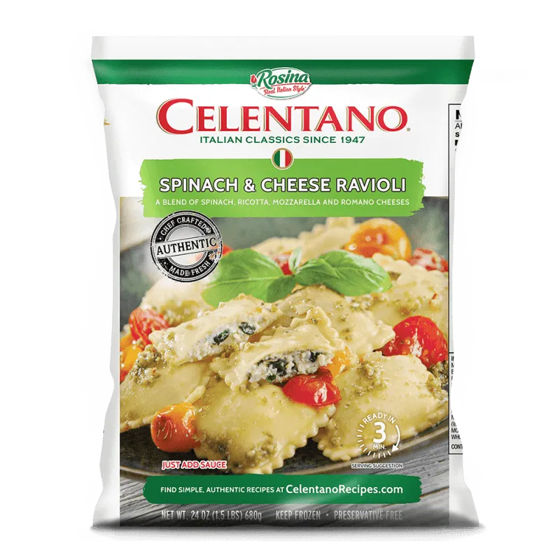Celentano Spinach & Cheese Ravioli 24 oz
