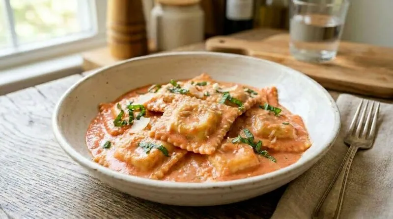 High Protein 4 Cheese Raviloli Creamy Blush Sauce