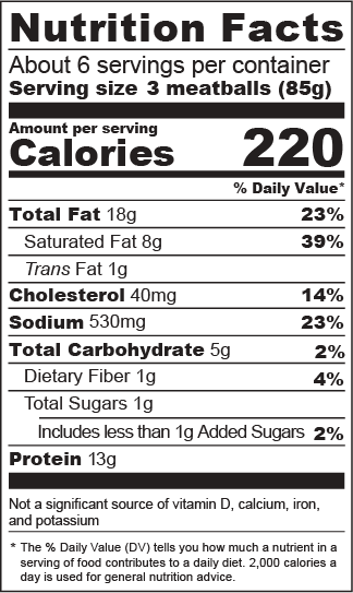 18 oz Rosina Angus Beef Meatballs NFP 18 oz Rosina Angus Beef Meatballs NFP