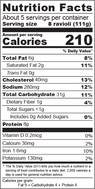 20 oz IV Beef Ravioli NFP 20 oz IV Beef Ravioli NFP