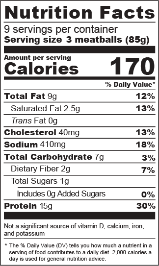 22 oz Rosina Turkey Meatballs NFP
