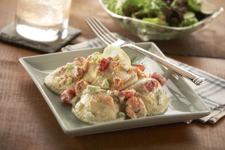 Celentano Cheese Ravioli Smoked Salmon Salad