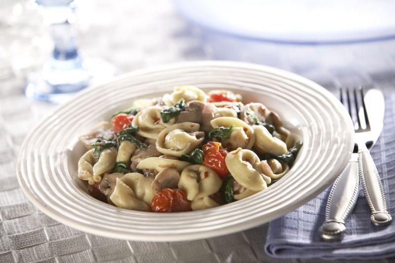Celentano Cheese Tortellini Spinach Tomatoes Mushrooms