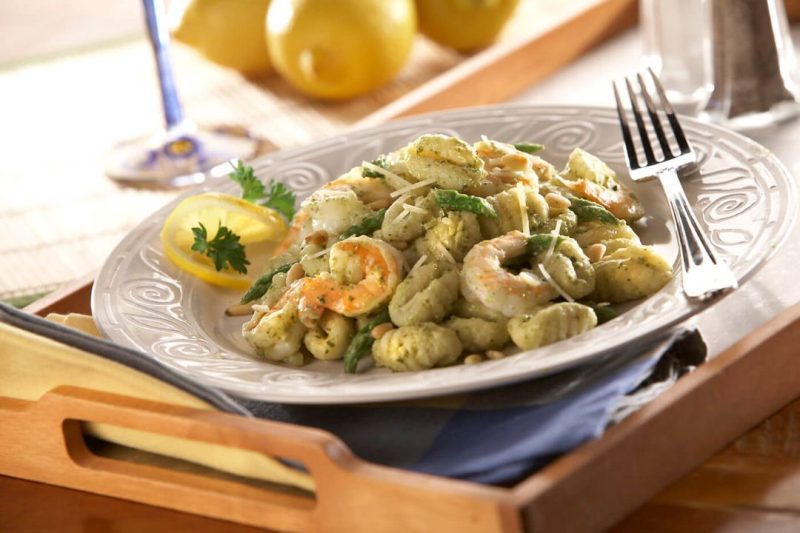 Celentano Gnocchi Shrimp Asparagus Pesto Recipe