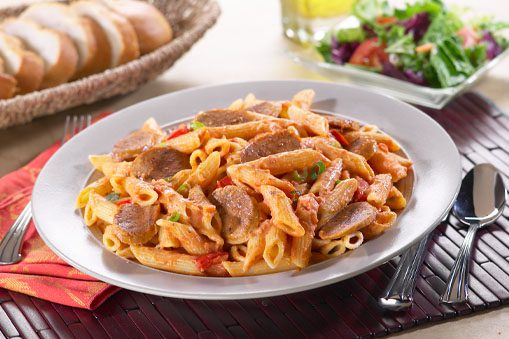 Sliced Sausage Penne Pasta