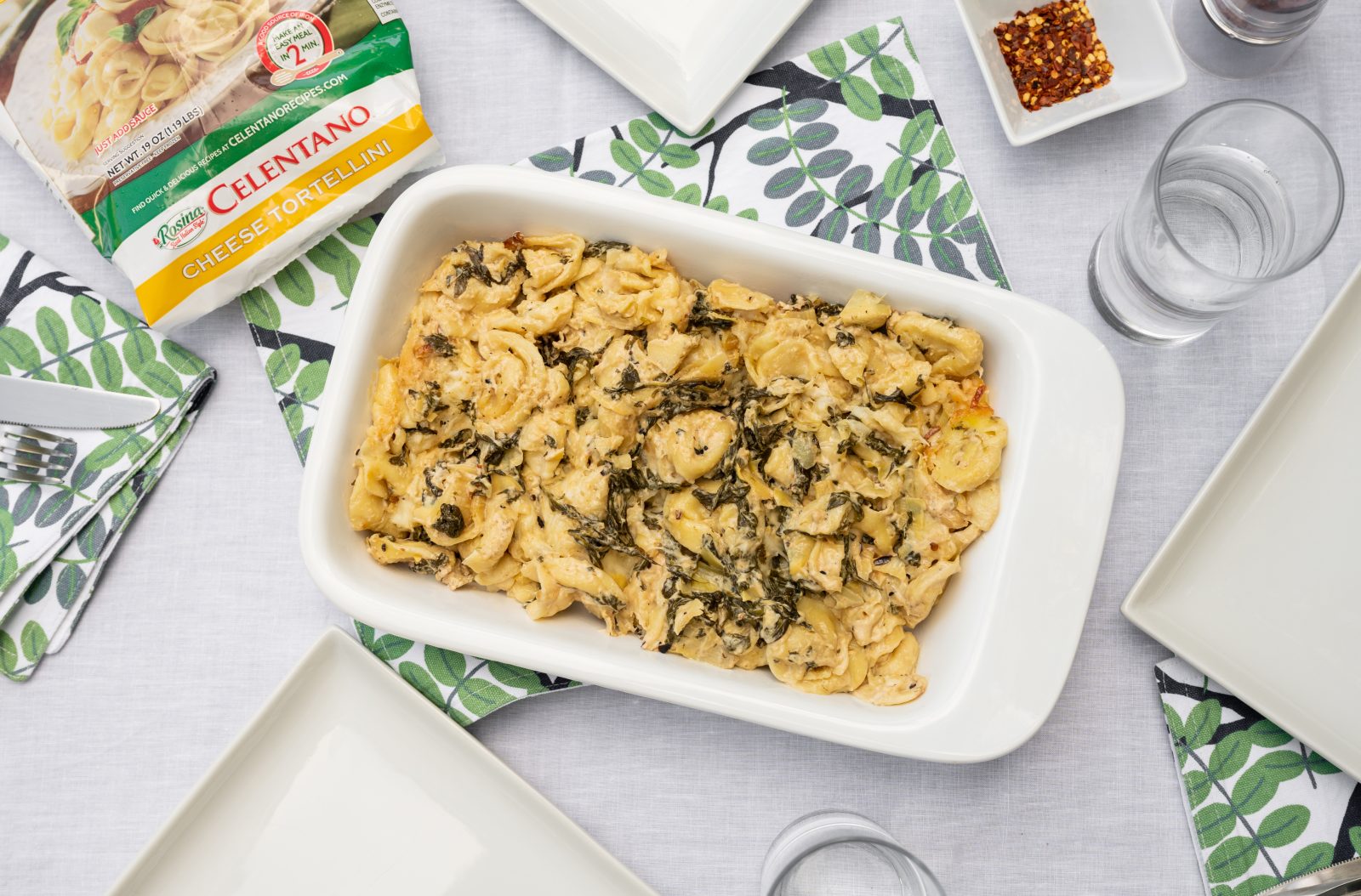 Spinach Artichoke Tortellini Bake scaled