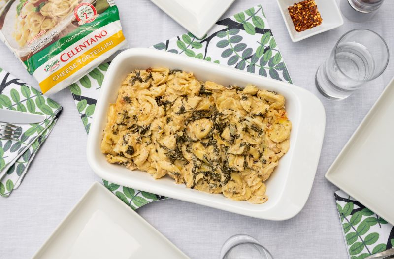 Spinach Artichoke Tortellini Bake scaled